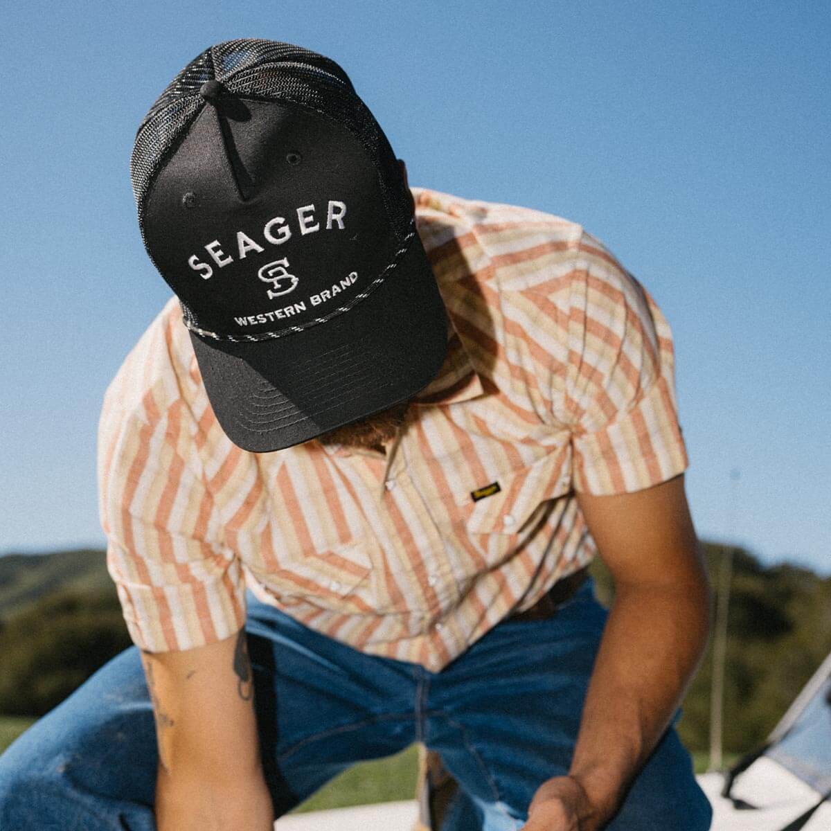 Branded Trucker Snapback Black