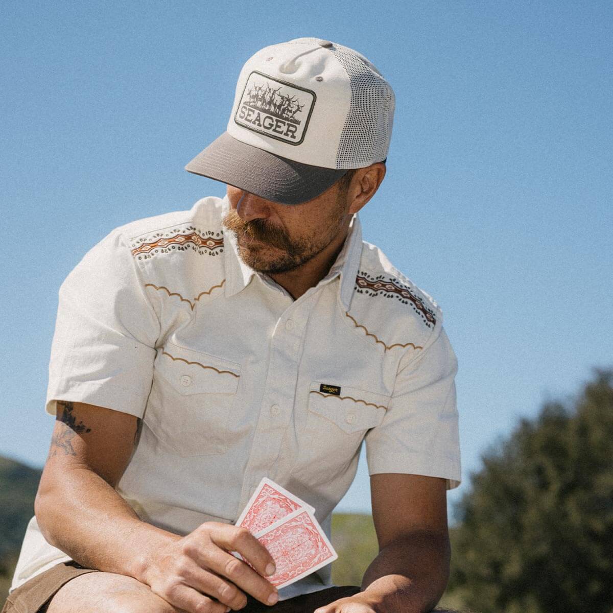 Herd Trucker Snapback Cream/Woodland