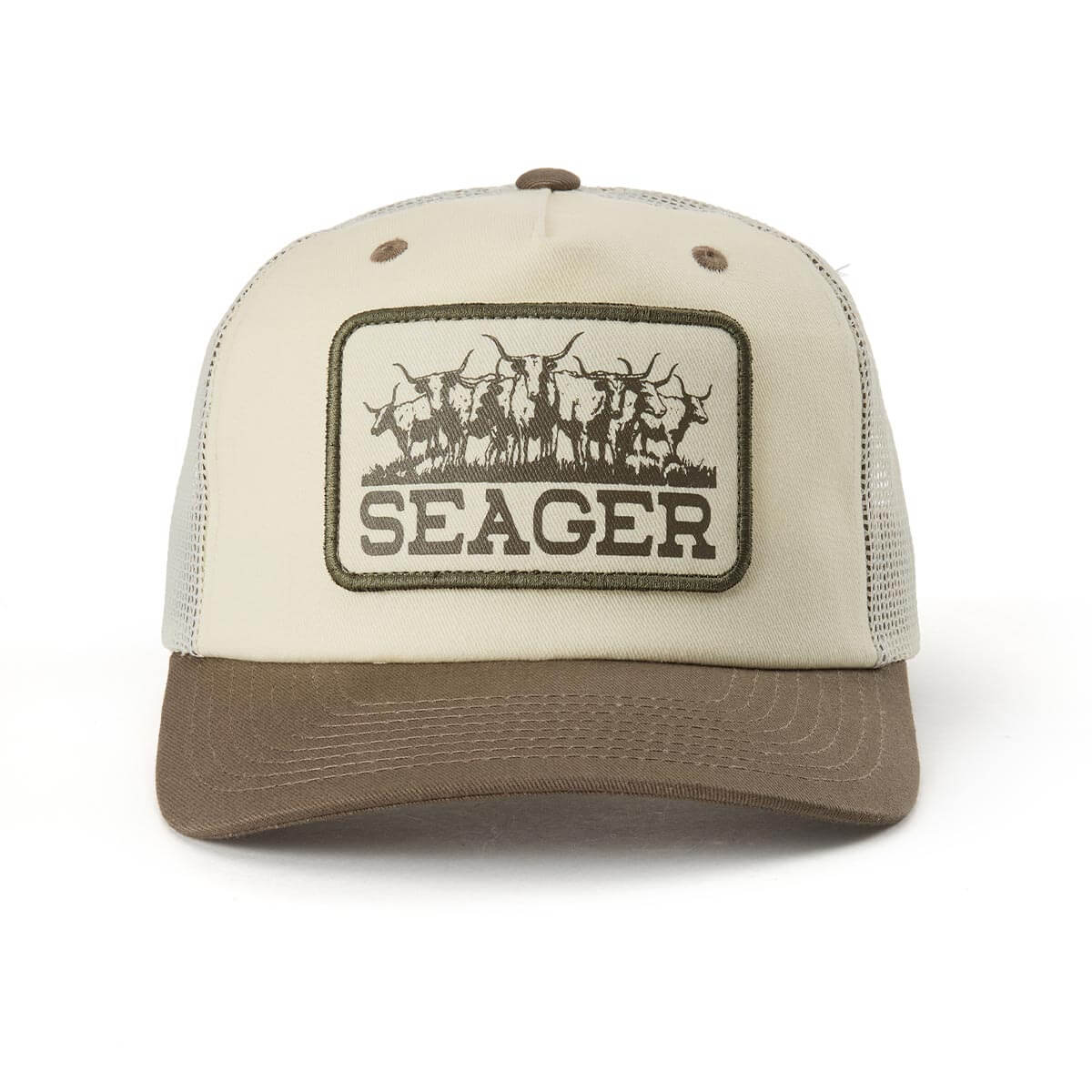 Herd Trucker Snapback Cream/Woodland