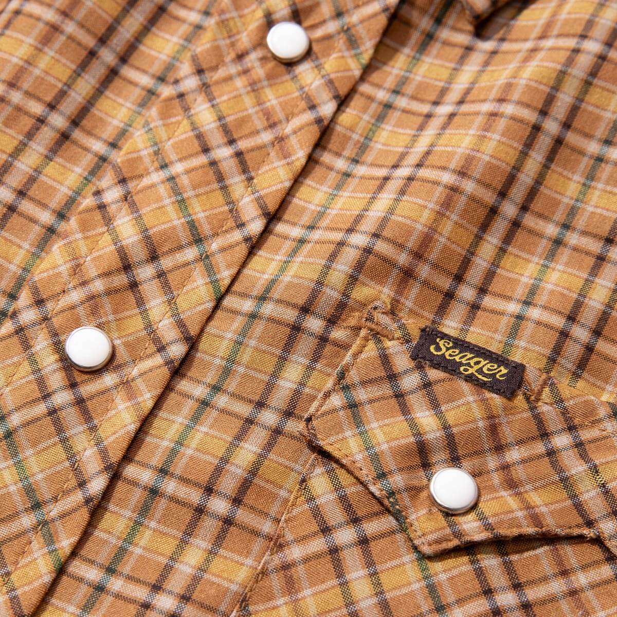 Sawtoof S/S Shirt Gold Mini Check Plaid