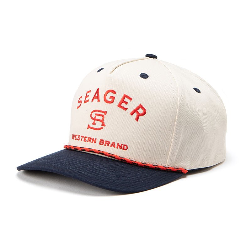Branded Snapback Cream/Navy - Seager Co.