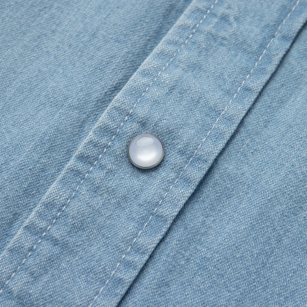 Reagan Pearl Snap Light Wash Indigo - Seager Co.