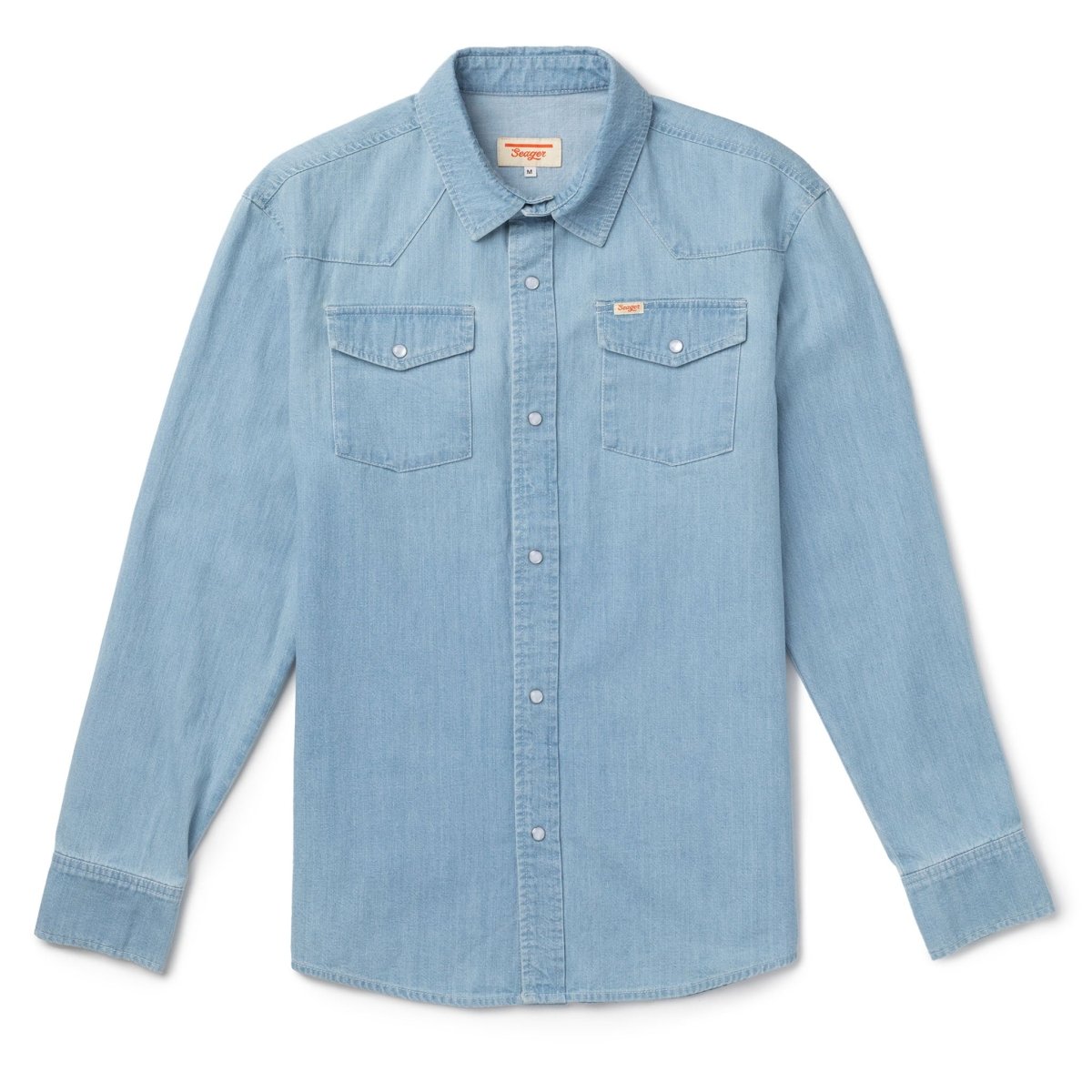 Reagan Pearl Snap Light Wash Indigo - Seager Co.