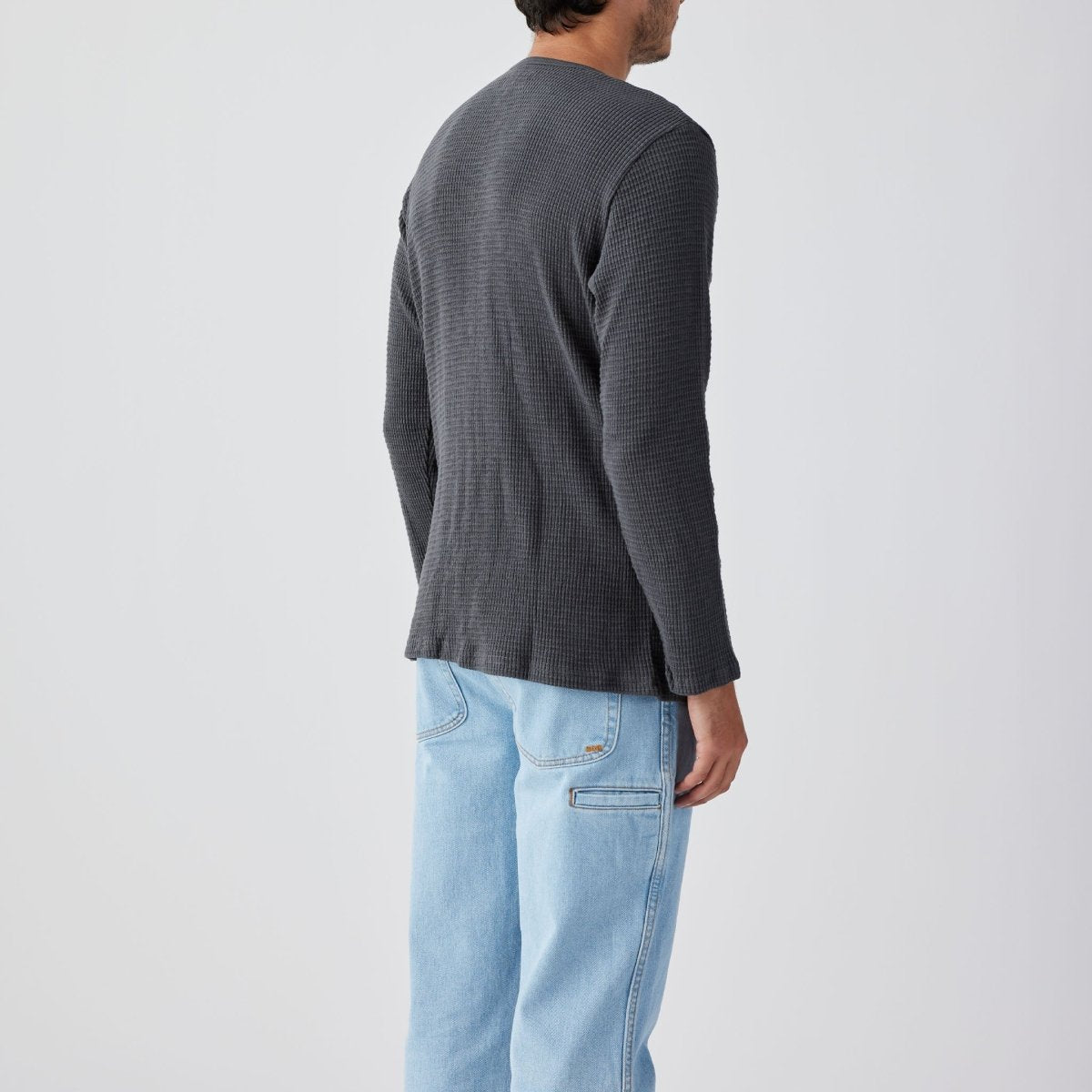 Sawpit Henley LS Thermal Vintage Black - Seager Co.