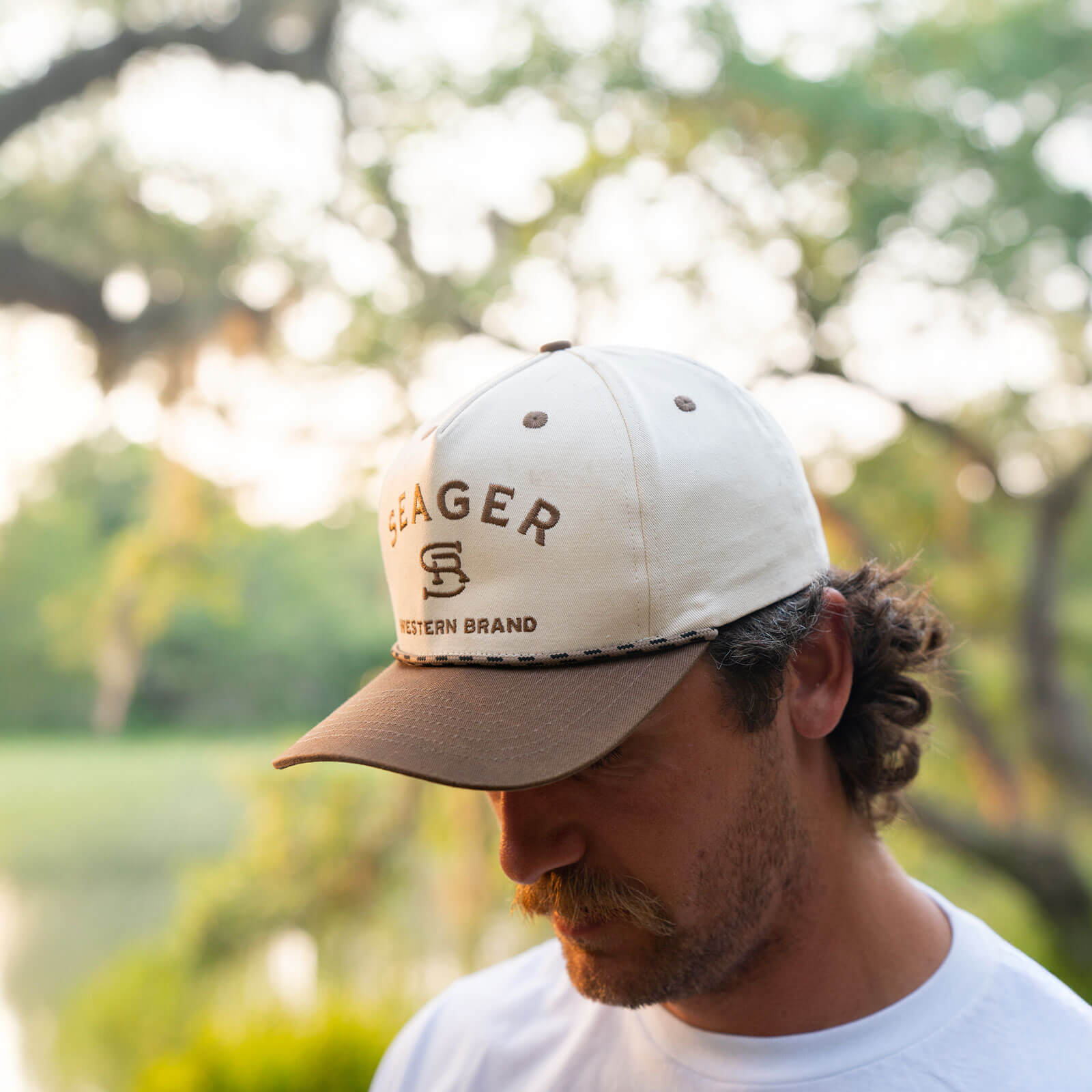 Branded Snapback Cream/Brown