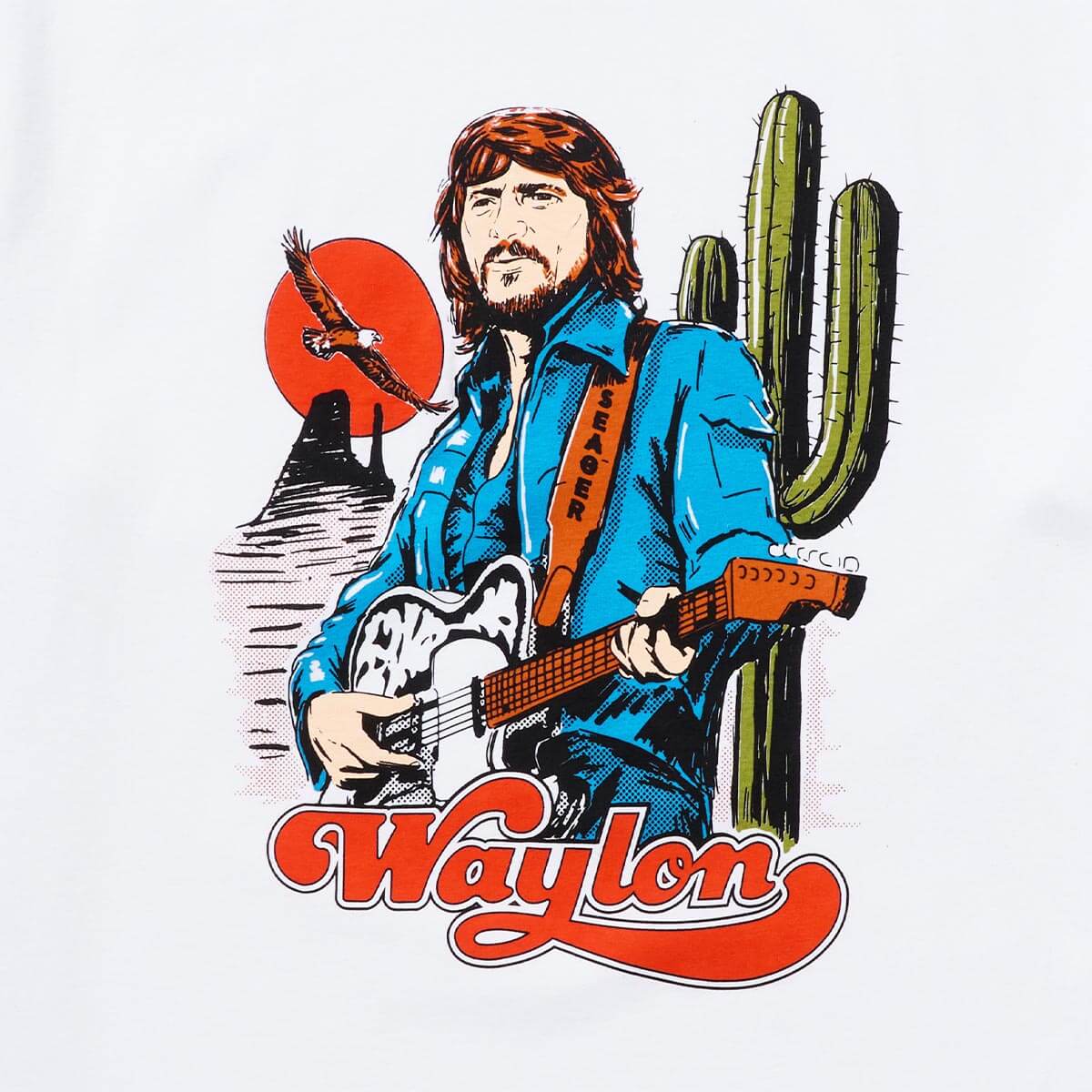 Seager x Waylon Jennings Waylon Tee White