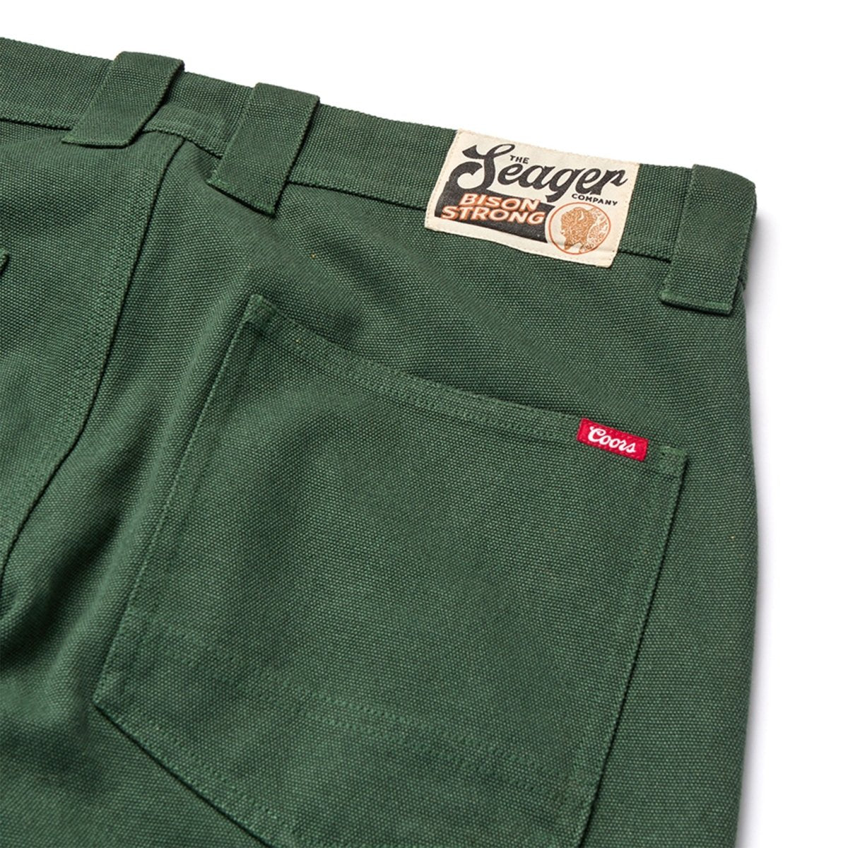 Seager x Coors Banquet Bison Double Knee Pant Pine Green - Seager Co.