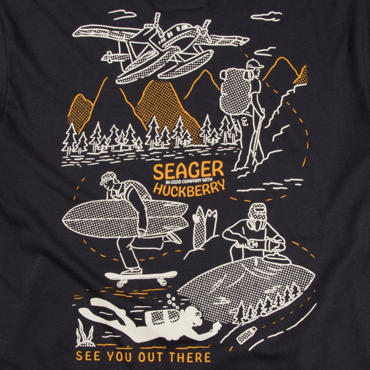 Seager x Huckberry Map Tee Charcoal - Seager Co.