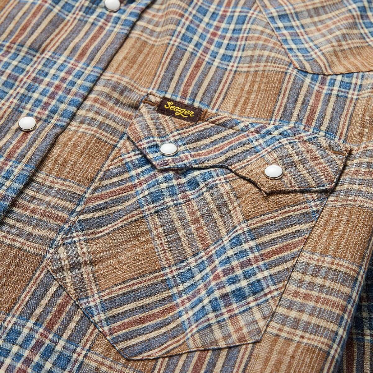 Sawtoof S/S Shirt Faded Navy Plaid