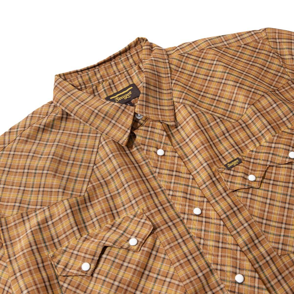 Sawtoof S/S Shirt Gold Mini Check Plaid