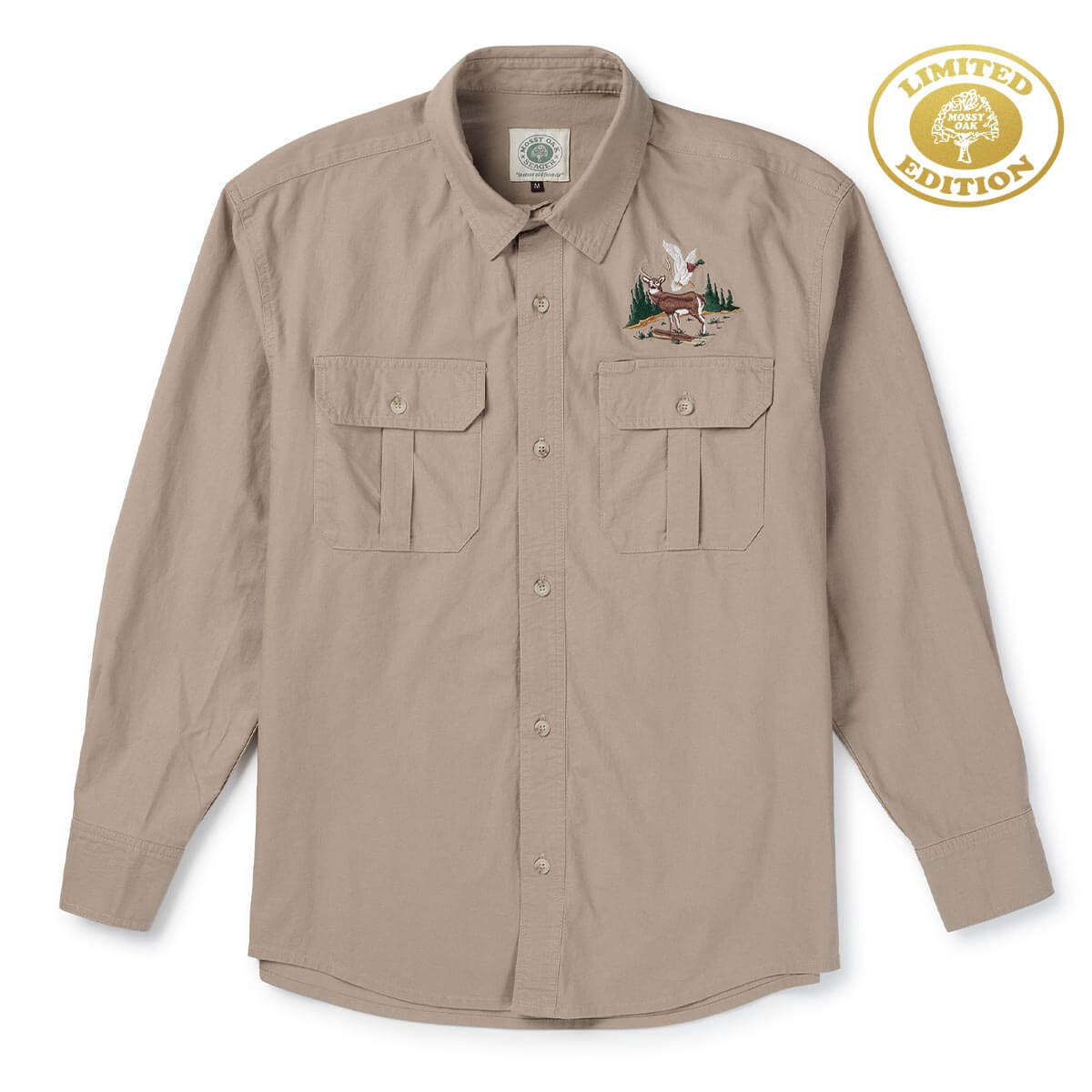 Seager x Mossy Oak Chief L/S Overshirt Cement