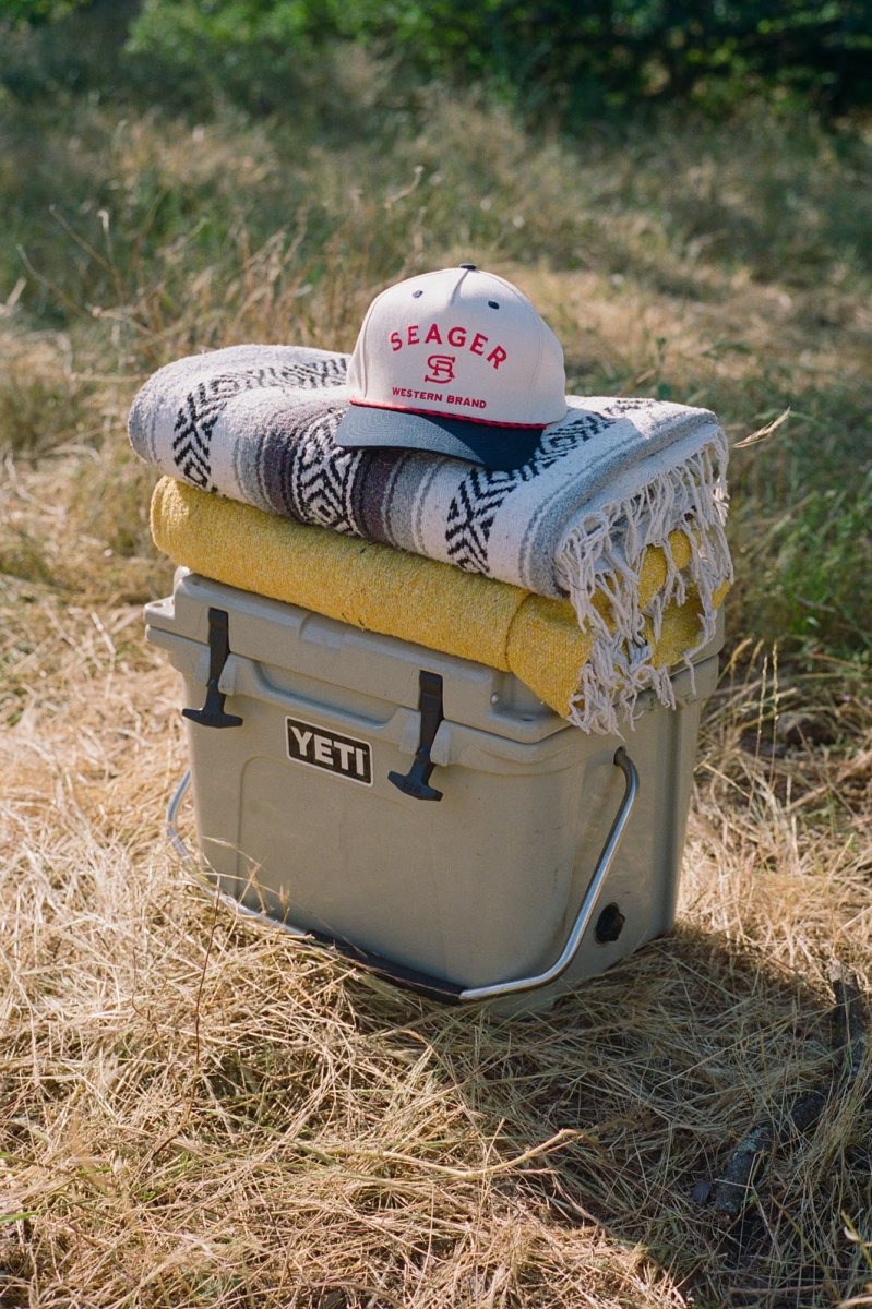 Branded Snapback Cream/Navy - Seager Co.