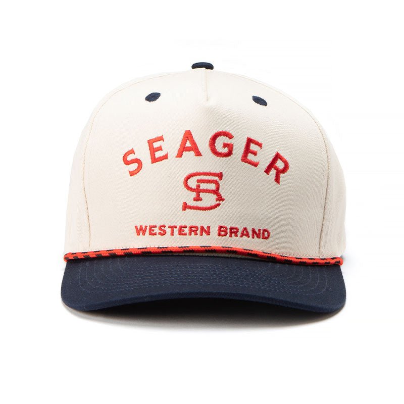 Branded Snapback Cream/Navy - Seager Co.