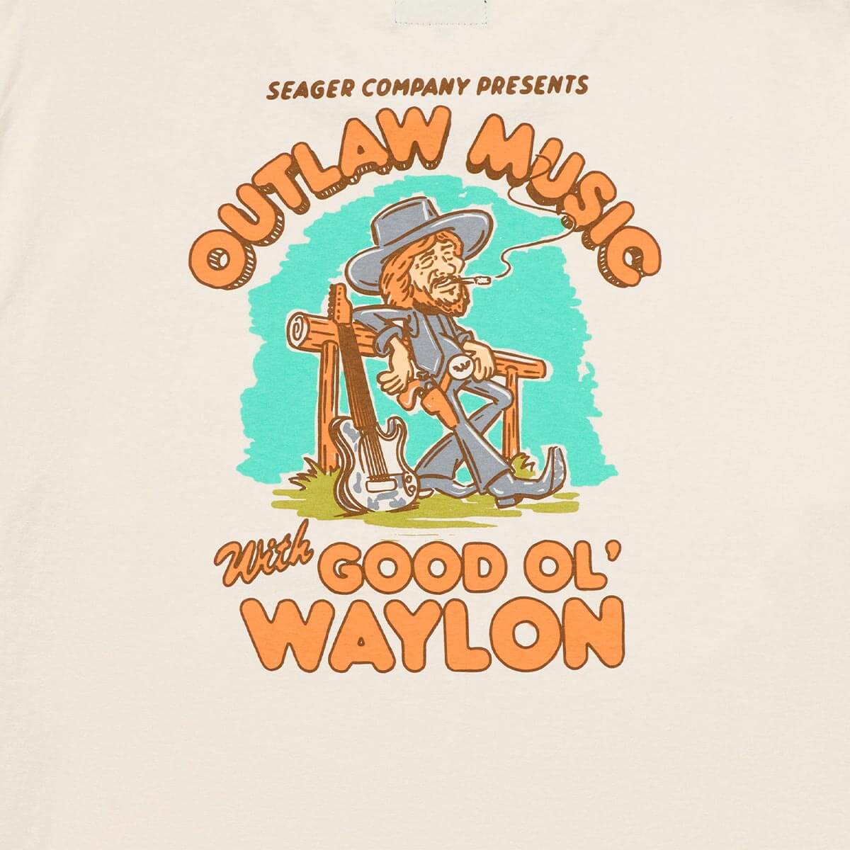 Seager x Waylon Jennings Outlaw Tee Vintage White