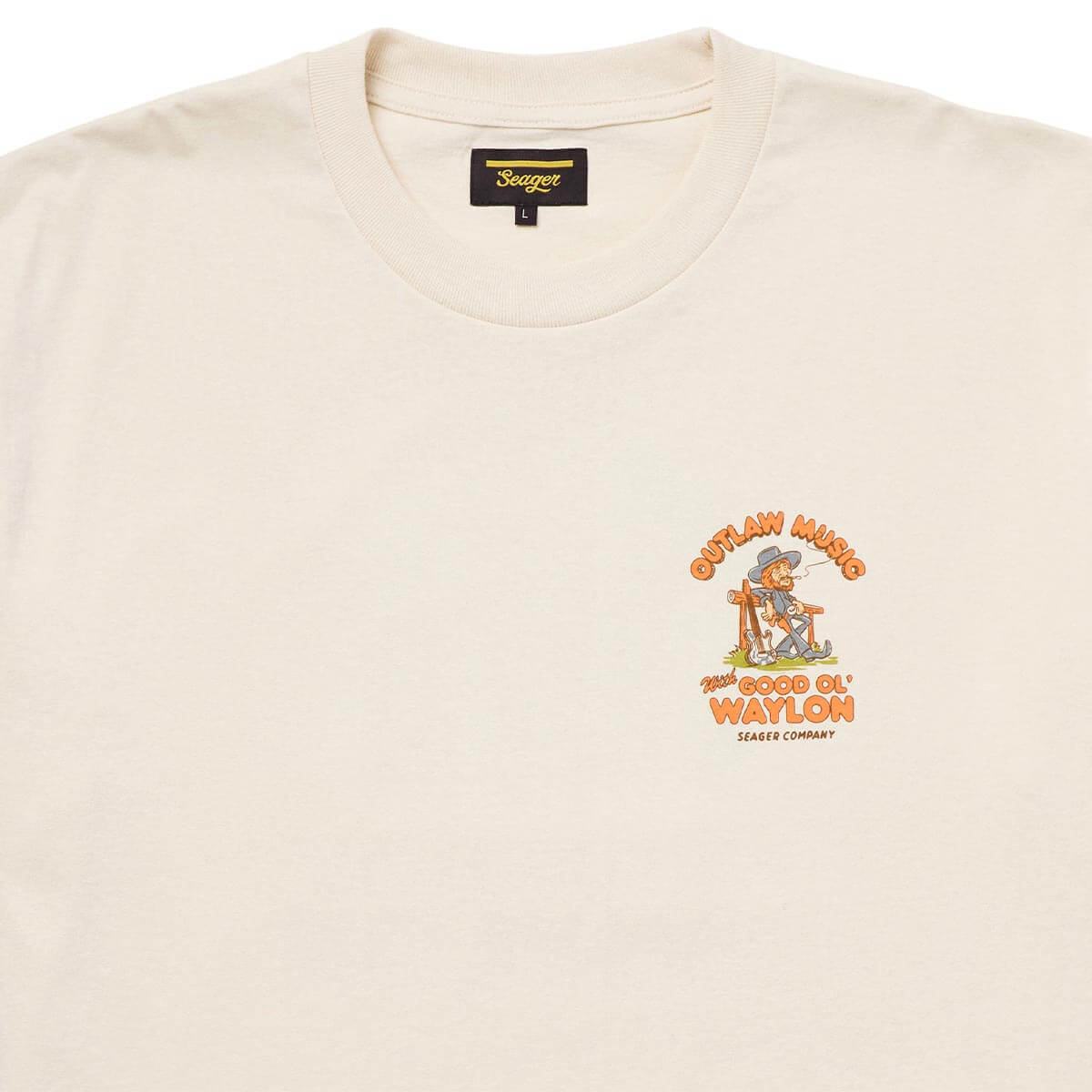 Seager x Waylon Jennings Outlaw Tee Vintage White