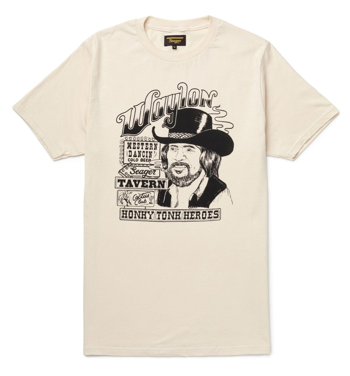 Seager x Waylon Jennings Honky Tonk Tee Vintage White - Seager Co.