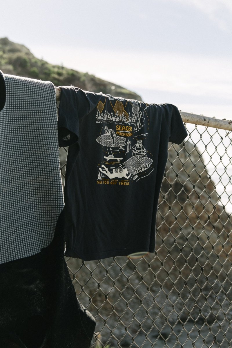 Seager x Huckberry Map Tee Charcoal - Seager Co.