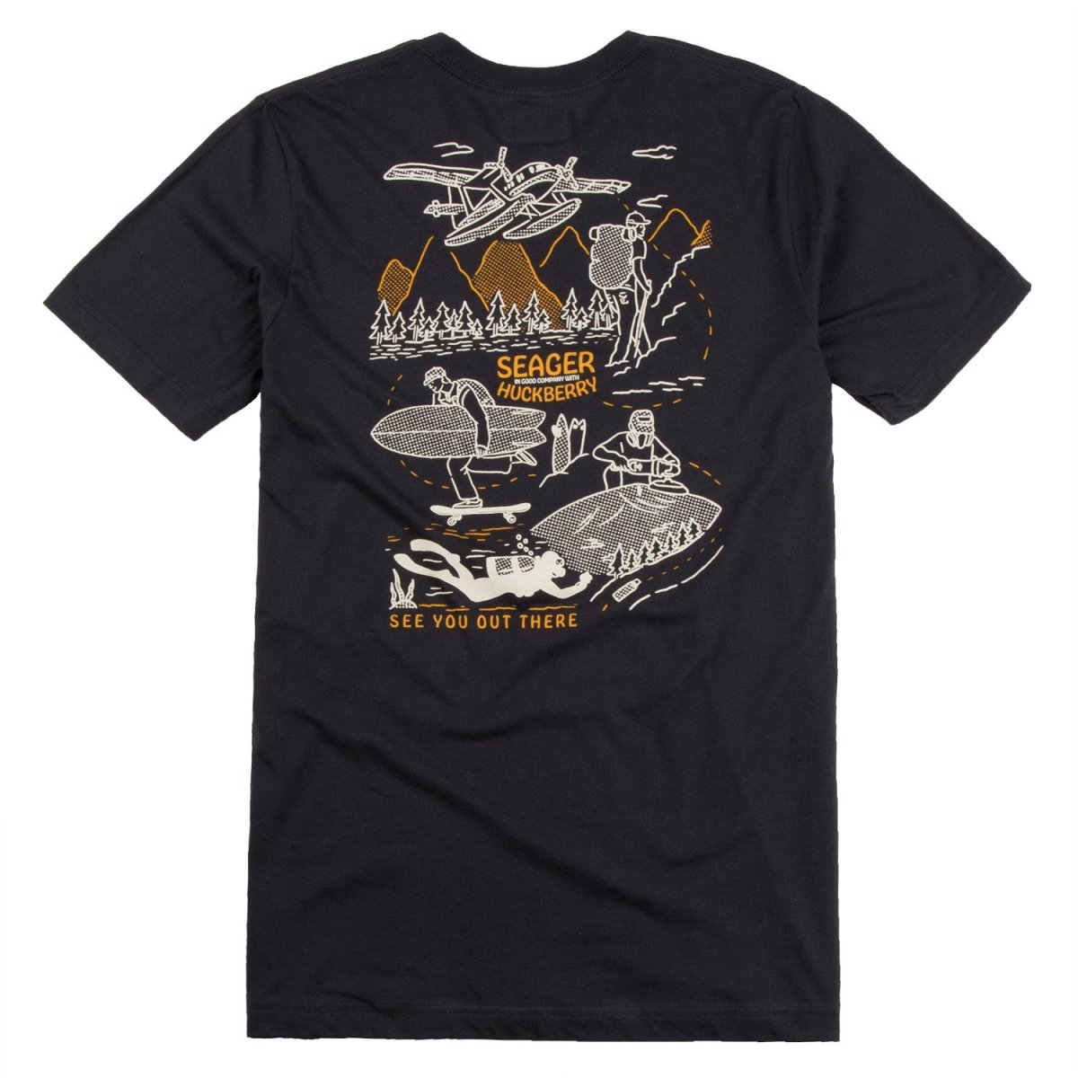 Seager x Huckberry Map Tee Charcoal - Seager Co.