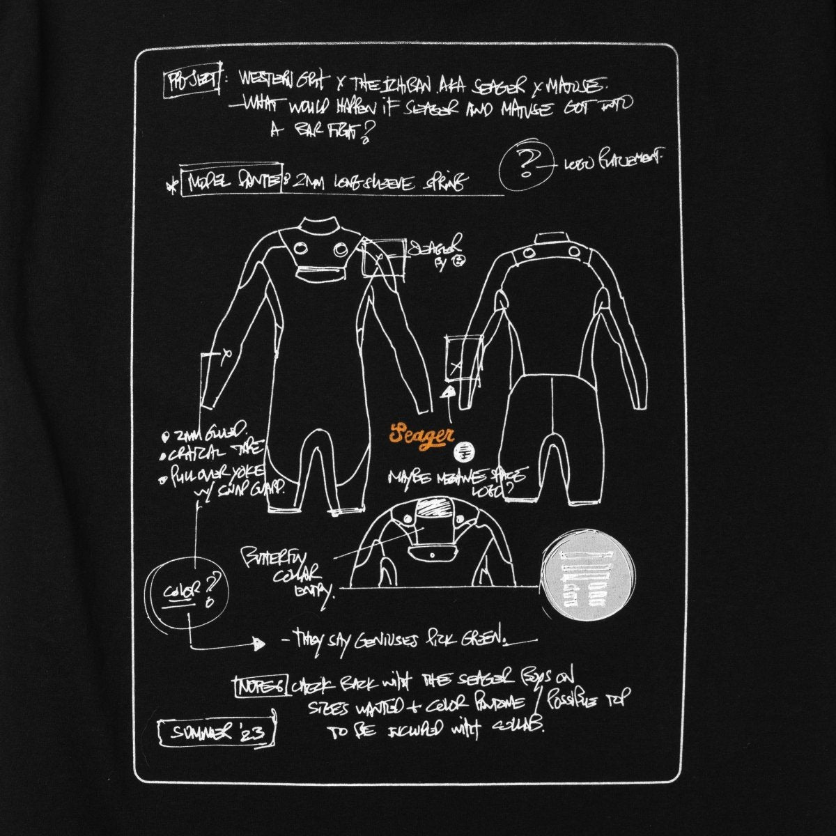 Seager x Matuse Sketchbook Tee Black - Seager Co.